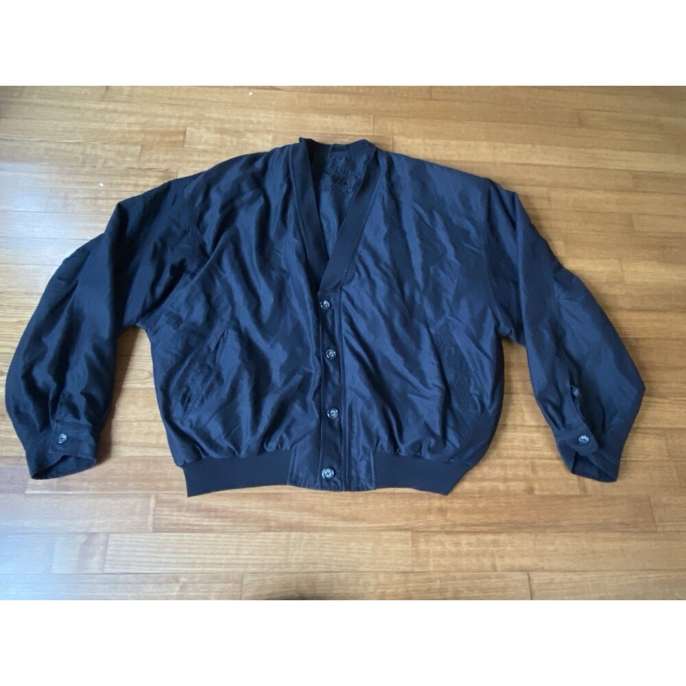 VTG Cutter & Buck Mens Black Golf Varsity Bomber Jacket 90s XL Gorpcore Sport